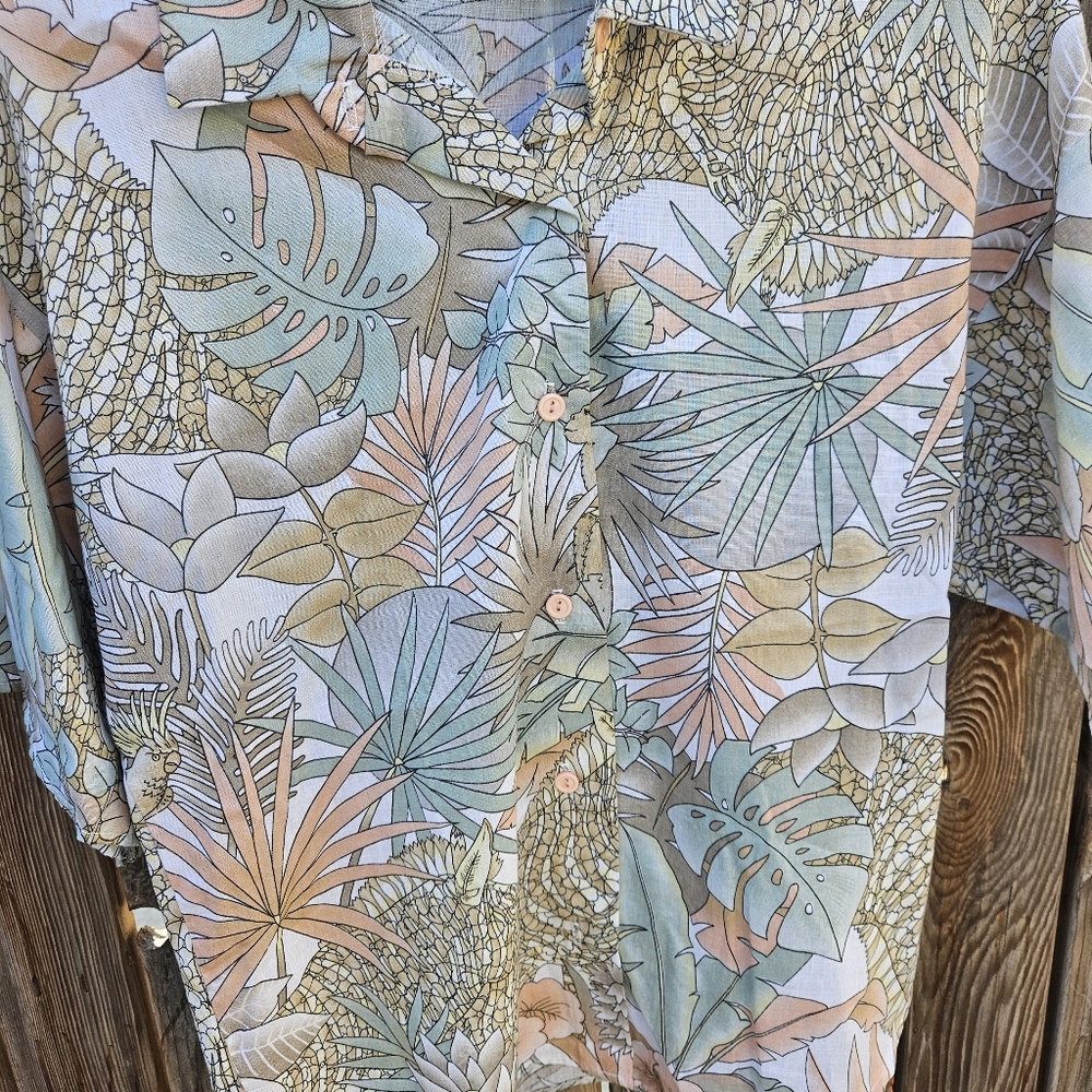 Rhapsody Tropical Print Women Shirt Size Small - Picture 5 of 16